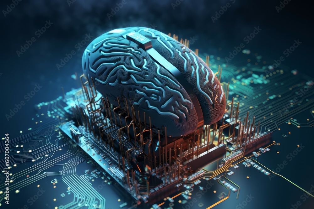 Poster system network brain processor. generate ai