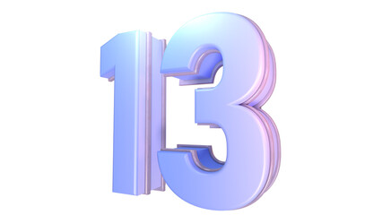 Obraz premium Purple 3d number 13