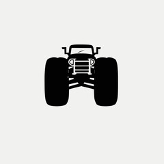 Black and white monster truck logo - flat vector art © Daniel