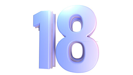 Obraz premium Purple 3d number 18
