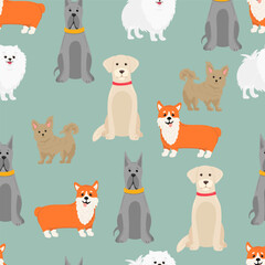 Dog pattern Geometric style semaless pattern