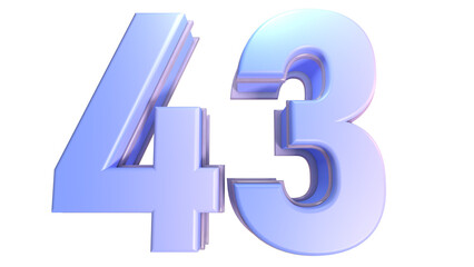 Obraz premium Purple 3d number 43