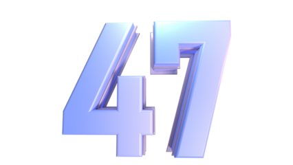 Purple 3d number 47