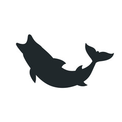 black silhouette shark fish isolated on transparent background. PNG