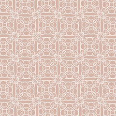 Fototapeta premium Abstract simple geometric vector seamless pattern with gold line texture on white background. Light modern simple wallpaper, bright tile backdrop, monochrome graphic element