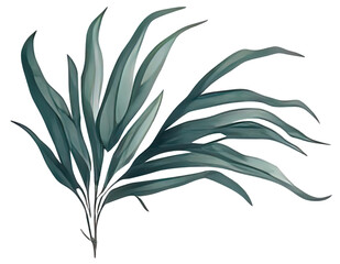 Fototapeta premium Watercolor green leave. Generative AI