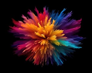 Obraz premium A colorful paint rainbow isolated on black. (Illustration, Generative AI)