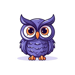 Naklejka premium Nighttime Delight: Delightful 2D Owl Artwork