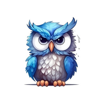 Nighttime Delight: Delightful 2D Owl Artwork