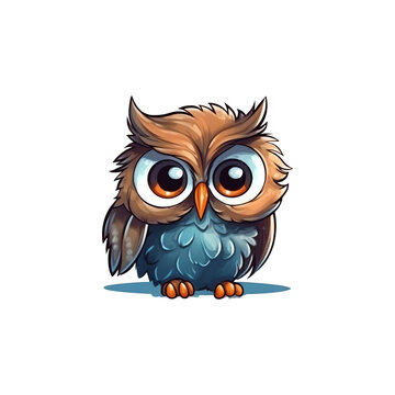 Nighttime Delight: Delightful 2D Owl Artwork