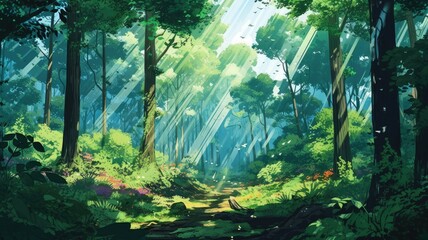 Forest Preservation: An image depicting the preservation of forests, featuring lush greenery, trees, and the importance of sustainable forestry. Generative AI