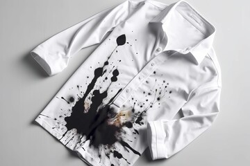 White shirt stain spot. Generate Ai