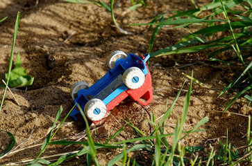 Old toys in the sandbox