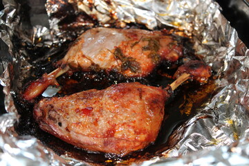 Baked duck legs in the oven