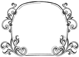 Hand-drawn, Vintage Ornamental frame.