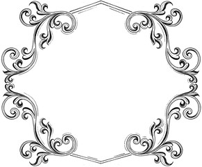 Premium vintage baroque frame, Hand-drawn.