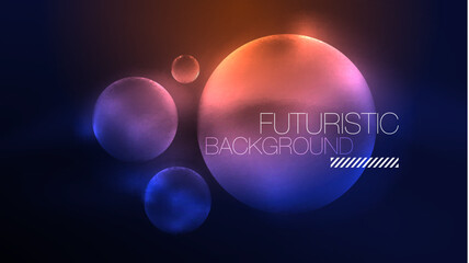 Circles with bright neon shiny light effects, abstract background wallpaper design
