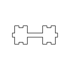 A dumbbell icon for sports on a white background.