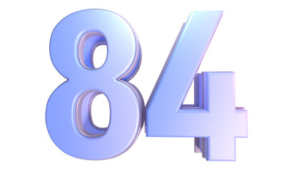 Purple 3d number 84