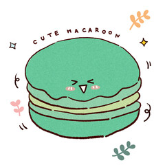 the colorful macaroon (the character with hand-free drawing)
