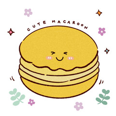 the colorful macaroon (the character with hand-free drawing)