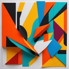 Obraz premium An artistic representation of an abstract artwork that explores the boundless possibilities of shape, color, and form Generative AI