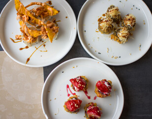 A plate of food from the new menu, sushi time.