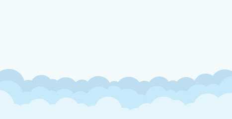 Clouds on a white background. Simple clouds banner design. Vector illustration.