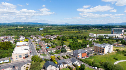 limerick city skyline Ireland. beautiful limerick urban cityscape over the river Shannon on a sunny...