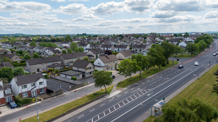 Fototapeta na wymiar limerick city skyline Ireland. beautiful limerick urban cityscape over the river Shannon on a sunny day with blue skies.
