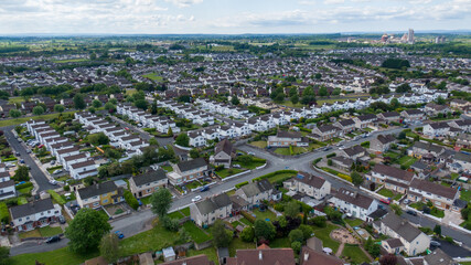 limerick city skyline Ireland. beautiful limerick urban cityscape over the river Shannon on a sunny day with blue skies.