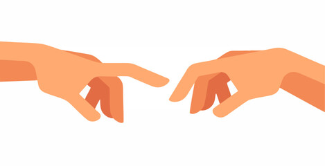 vector 2 hands in design flat style, hand design template