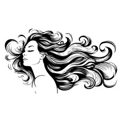 Radiant woman with flowing hair dancing in the wind, exuding a captivating sense of freedom and energy
