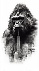 A poster for the movie gorilla king kong, generative AI