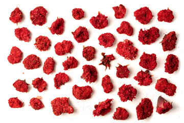 Dried pomegranate flower isolated on a white background.