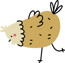 Cute hand drawn chicken. Simple vector illustration in doodle style.