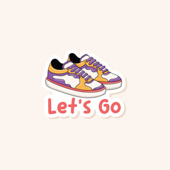 Colorful hand drawn cool sneakers stickers