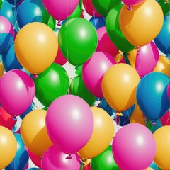 seamless background with colorful balloons. generative ai