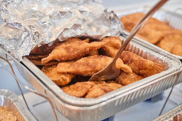 Closeup of fried food