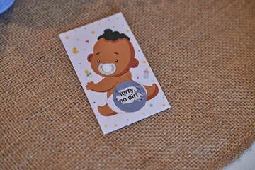 Card with newborn baby design