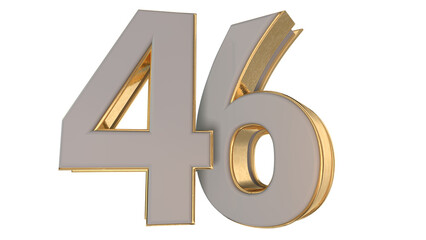 gold 3d number 46