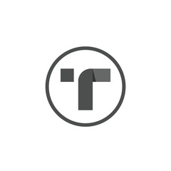t logo design letter abstract modern technology symbol