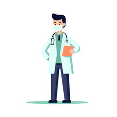 Fototapeta premium Generative AI Man with smartphone. Concept illustration, texting, messaging, chatting, social media, customer assistance, meeting via internet, communication. Bright colorful vector illustration.