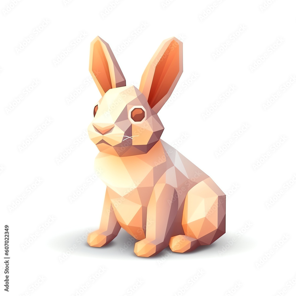 Poster generative ai easter bunny - vector illustration in realistic style, isolated on white background. e
