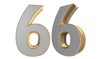 gold 3d number 66