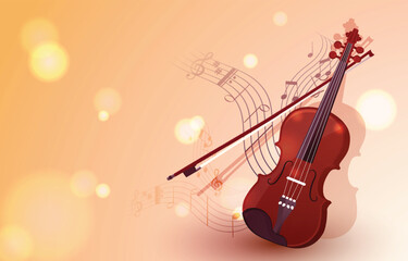 music background with musical notes and violon © eva