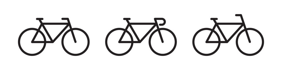 Bicycle icon set line style simple design