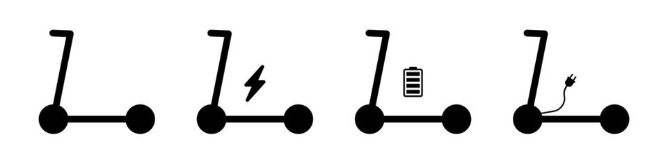 Electro scooter icon set. eco transport