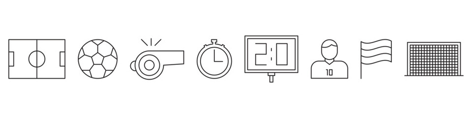 Soccer football line icon set © eMIL'