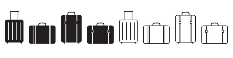 Travel bag icon set simple design